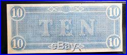 T-68 $10 Pmg 63 Choice Unc 1864 Confederate Currency CIVIL War Hand Drawn 8