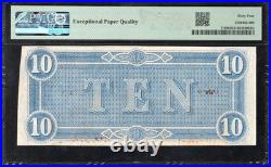 T-68 1864 $10 Confederate Currency PMG 64 EPQ Civil War Bill 0213