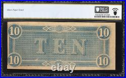T-68 1864 $10 Confederate Currency Pcgs 58 CIVIL War Ten Dollar Bill 79247