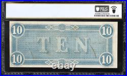T-68 1864 $10 Confederate Currency Pcgs 63 CIVIL War Ten Dollar Bill 41127