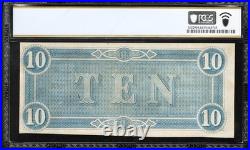 T-68 1864 $10 Confederate Currency Pcgs 63 CIVIL War Ten Dollar Bill 41132