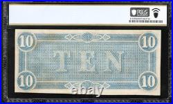 T-68 1864 $10 Confederate Currency Pcgs 63 CIVIL War Ten Dollar Bill 41135