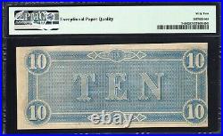 T-68 1864 $10 Confederate Currency Pmg 62 Epq CIVIL War Bill 46263
