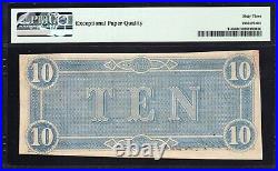T-68 1864 $10 Confederate Currency Pmg 63 Epq CIVIL War Bill 16763