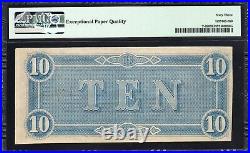 T-68 1864 $10 Confederate Currency Pmg 63 Epq CIVIL War Bill 46259
