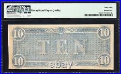 T-68 1864 $10 Confederate Currency Pmg 63 Epq CIVIL War Bill 62461