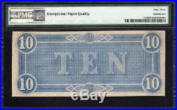 T-68 1864 $10 Confederate Currency Pmg 63 Epq CIVIL War Note 81010