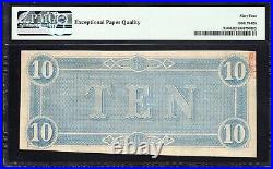 T-68 1864 $10 Confederate Currency Pmg 64 Epq CIVIL War Bill 16775