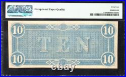 T-68 1864 $10 Confederate Currency Pmg 64 Epq CIVIL War Ten Dollar Bill 40573 T-68 1864 $10 Confederate Currency Pmg 64 Epq CIVIL War Ten Dollar Bill 40573