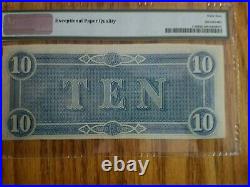 T-681864 $10 Dollar Confederate States Currency CIVIL War Note Pmg 62 Epq