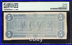 T-69 1864 $5 Confederate Currency Pmg 58 CIVIL War Note 16182