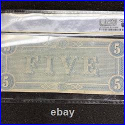 T-69 1864 $5 Confederate Currency Pmg 63 Epq CIVIL War Note 63535