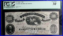 T-7 / PF-3 $100 1861 Confederate Currency CSA Civil War Graded PCGS 30 VERY FINE