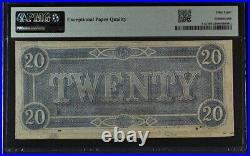 T67 $20 1864 Confederate States Currency Banknote Civil War Confederacy PMG AU58
