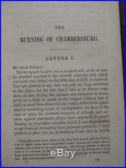 The Burning Of Chambersburg 1864 First Edition CIVIL War Confederate Raid