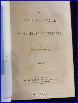 The Rise and Fall of the Confederate Government 1881 Vol 2 FirstED Jeff Davis