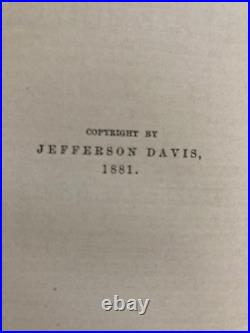 The Rise and Fall of the Confederate Government 1881 Vol 2 FirstED Jeff Davis