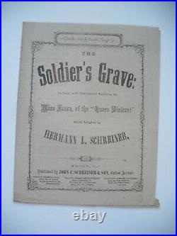 The Soldier's Grave Confederate CIVIL War Sheet Music Imprint