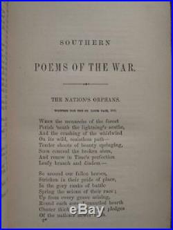 The Southern Poems Of The War 1869 Confederate CIVIL War Poems And Hymns