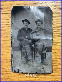Tintype Of Two Civil War Soldiers-Brothers-Union/Confederate