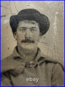 Tintype Of Two Civil War Soldiers-Brothers-Union/Confederate
