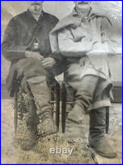 Tintype Of Two Civil War Soldiers-Brothers-Union/Confederate