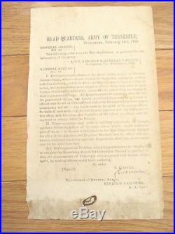Tullahoma Tennessee CIVIL War Confederate General Order 1863