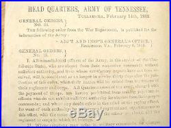Tullahoma Tennessee CIVIL War Confederate General Order 1863