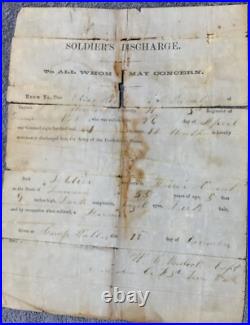 Two Civil War Confederate Papers Entry And Discharge for Elias Kirby Very Rare