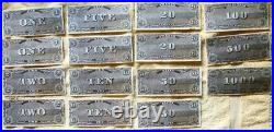 U. S. CIVIL War News Confederate States Currency. 15 Notes From 1965 Gum Packs