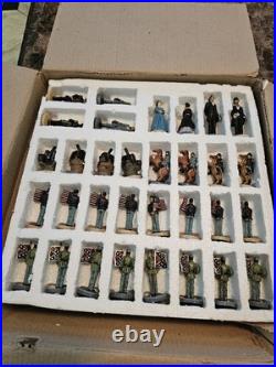 U. S. Civil War Chess Set 33 Piece Union vs Confederate North Vs. South Soldiers