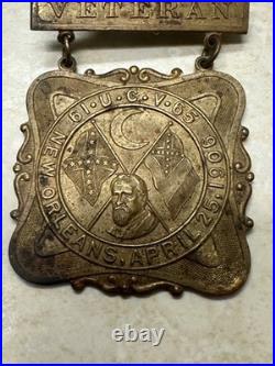 UCV United Confederate Veterans 1906 Medal New Orleans Louisiana