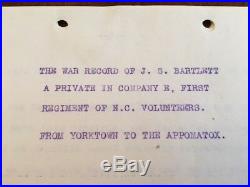 UNPUBLISHED Confederate Civil War Memoir, North Carolina Pvt 1st Regt Co. E, CSA