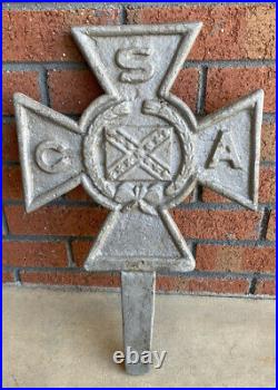 UNUSED Confederate Veteran Grave Marker Cast Aluminum Cross CSA Civil War