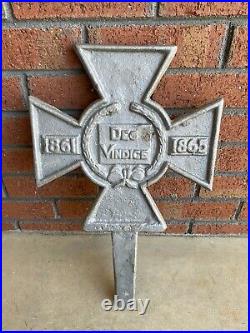 UNUSED Confederate Veteran Grave Marker Cast Aluminum Cross CSA Civil War