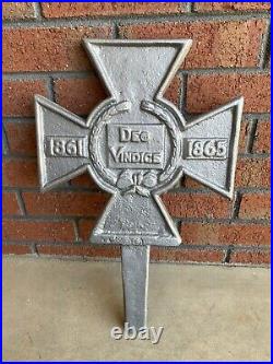 UNUSED Confederate Veteran Grave Marker Cast Aluminum Cross CSA Civil War