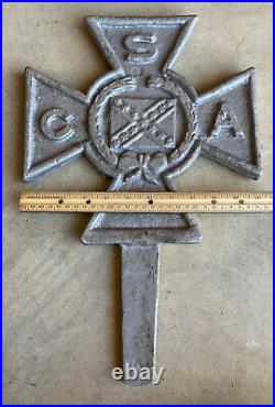 UNUSED Confederate Veteran Grave Marker Cast Aluminum Cross CSA Civil War