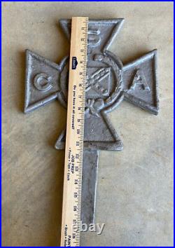 UNUSED Confederate Veteran Grave Marker Cast Aluminum Cross CSA Civil War