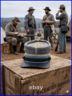 US American Civil War Confederate Infantry Captains Kepi Hat Cap (Deluxe Grade)