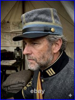 US American Civil War Confederate Infantry Captains Kepi Hat Cap (Deluxe Grade)