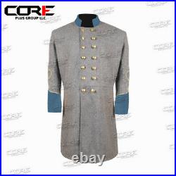 US Civil War Confederate 1 Row Braid Double Breast Infantry Frock Coat All Sizes