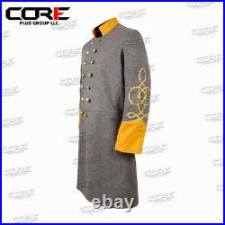US Civil War Confederate 2 Row Braid Double Breast Cavalry Frock Coat All Sizes