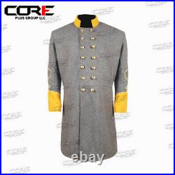 US Civil War Confederate 2 Row Braid Double Breast Cavalry Frock Coat All Sizes