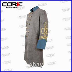 US Civil War Confederate 2 Row Braid Double Breast Infantry Frock Coat All Sizes