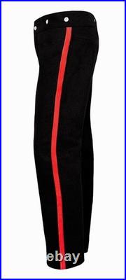 US Civil War Confederate Black Pants 1.5 Inch Multi Color Trim All Sizes