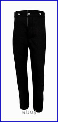 US Civil War Confederate Black Pants With 2.0 Inch Multicolor Trim All Sizes