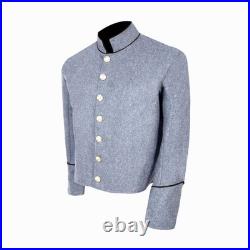 US Civil War Confederate CS Shell Jacket Black Piping Wool Reenactment Coat US Civil War Confederate CS Shell Jacket Black Piping Wool Reenactment Coat