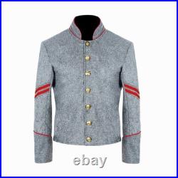 US Civil War Confederate Corporal Chevron Jacket Grey with Red Stripes All Sizes US Civil War Confederate Corporal Chevron Jacket Grey with Red Stripes All Sizes