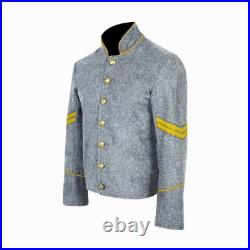 US Civil War Confederate Corporal Chevron Jacket Grey with Yellow Stripes