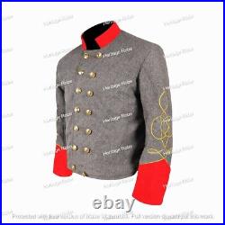 US Civil War Confederate Double Breast Grey Shell Jacket Size 56, 62